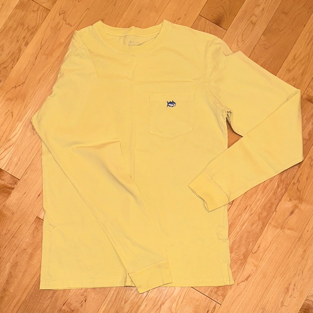 Southern Tide Yellow Long Sleeve Shirt with Pocket
